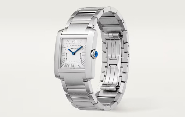 까르*에 탱크 프랑세즈 스틸 미디움 쿼츠 32mm×27mm 1:1 최상급 (싱크 97.6%)