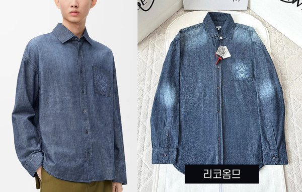 남녀공용 로E베 애너그램 워시드 샴브레이 셔츠 (1:1 HIGH PREMIUM)