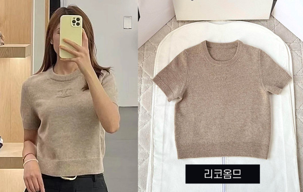 CEL*NE 우먼 트리옹프 헤리티지 반팔 스웨터 (1:1 HIGH PREMIUM)