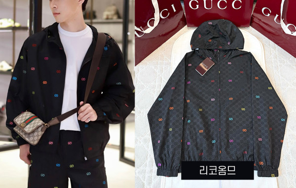 남녀공용 9찌 GG 코튼 립스탑 자카드 후드 롱슬리브 자켓 (1:1 HIGH PREMIUM)