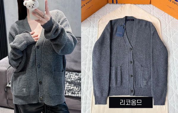 루이B통 LV 시그니처 캐시미어 골지 가디건 (1:1 HIGH PREMIUM)