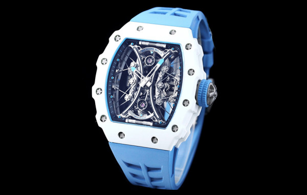 리차*밀 RM53-01 파블로 맥 도너우 TPT 카본(화이트) 블루 러버밴드 42.5mm×50.5mm 1:1 최상급 (싱크 99.8%)