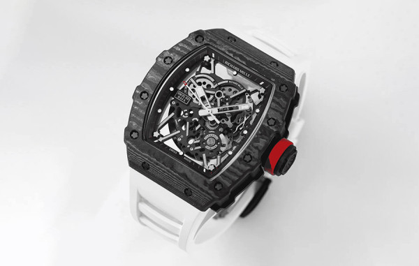 리차*밀 RM35-02 라파엘 나달 NTPT 카본(블랙) 화이트 러버밴드 44.5mm×50mm 1:1 최상급 (싱크 99.8%)