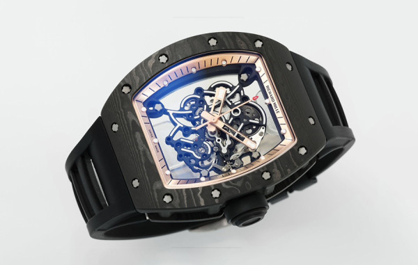 리차*밀 RM055 부바왓슨 NTPT 카본(아시아 에디션) 블랙 러버밴드 42.7mm×50mm 1:1 최상급 (싱크 99.8%)