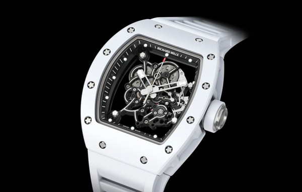 리차*밀 RM055 부바왓슨 화이트세라믹(블랙) 화이트 러버밴드 42.7mm×50mm [남*민 착용] 1:1 최상급 (싱크 99.8%)