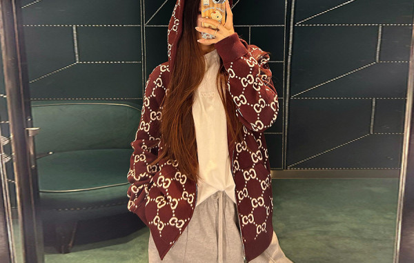 9찌 GG 자카드 리버시블 울 후드집업 (PREMIUM)