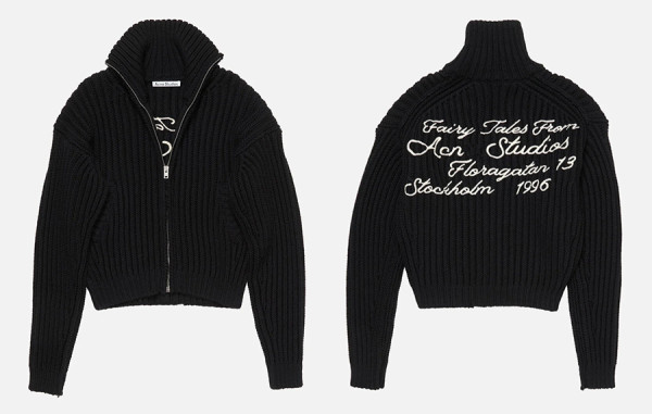 ACN 레터링 집업 니트 가디건 (PREMIUM)