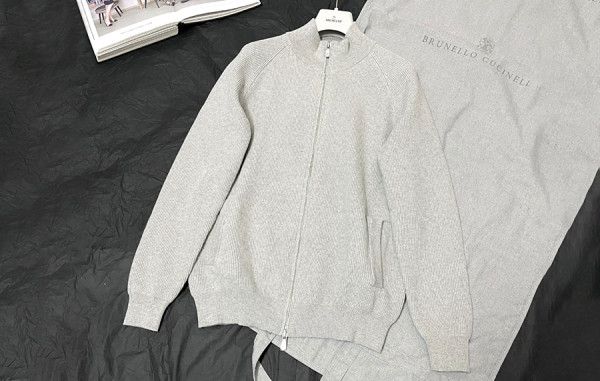 Brunello Cucinell* 하이넥 니트 집업 (PREMIUM)
