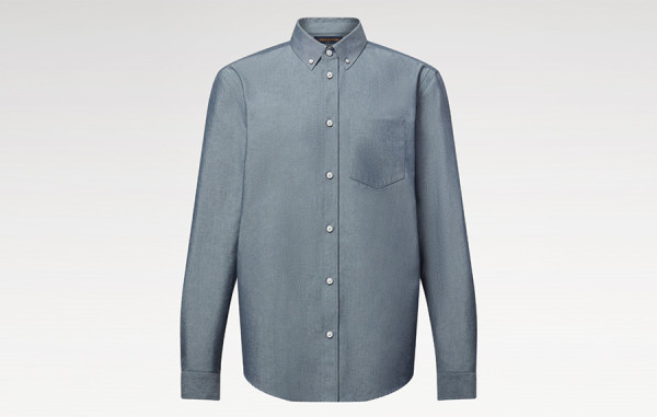 루이B통 더블 페이스 실크 샴브레이 셔츠 (PREMIUM)