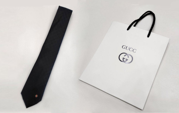 9찌 GG 인터로킹 삼선 실크 넥타이 (HIGH QUALITY)