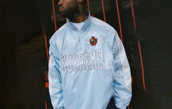 슈프림 새틴 파이핑 풀오버 자켓 & 트레이닝 팬츠 (PREMIUM)