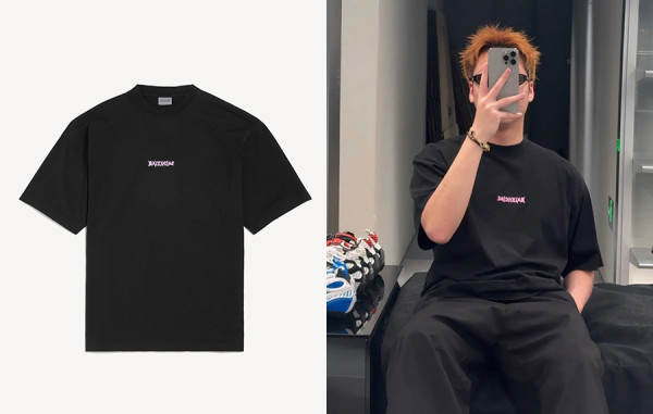 남녀공용 발렌시A가 백 DIY 아트워크 오버핏 반팔 티셔츠 (PREMIUM)