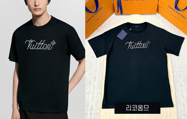 남녀공용 루이B통 시그니처 엠벨리시드 노트 ​​반팔 티셔츠 (1:1 HIGH PREMIUM)