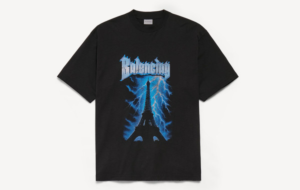 발렌시A가 썬더스톰 오버핏 반팔 티셔츠 (PREMIUM)