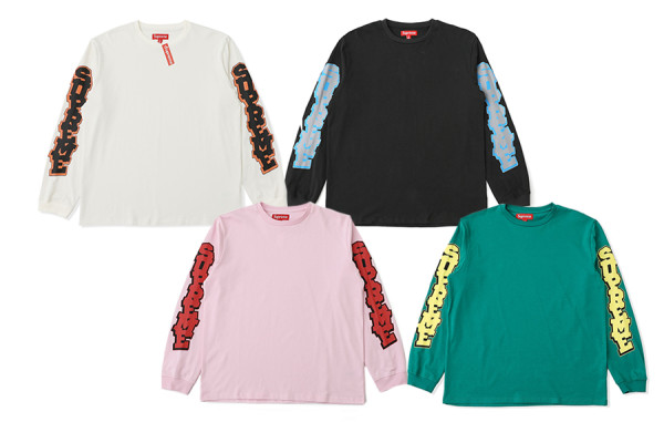 슈프림 크랙드 워시드 롱슬리브 티셔츠 (PREMIUM)