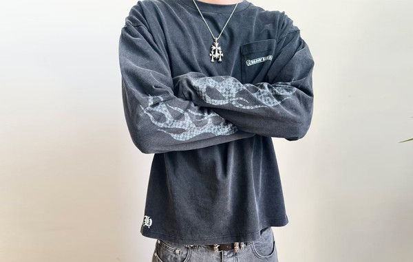 남녀공용 크롬HA츠 플레임 롱슬리브 티셔츠 (PREMIUM)