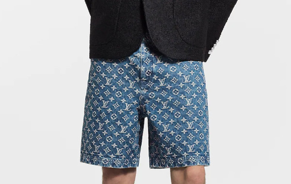 남녀공용 루이B통 모노그램 데님 쇼츠 팬츠 (PREMIUM)